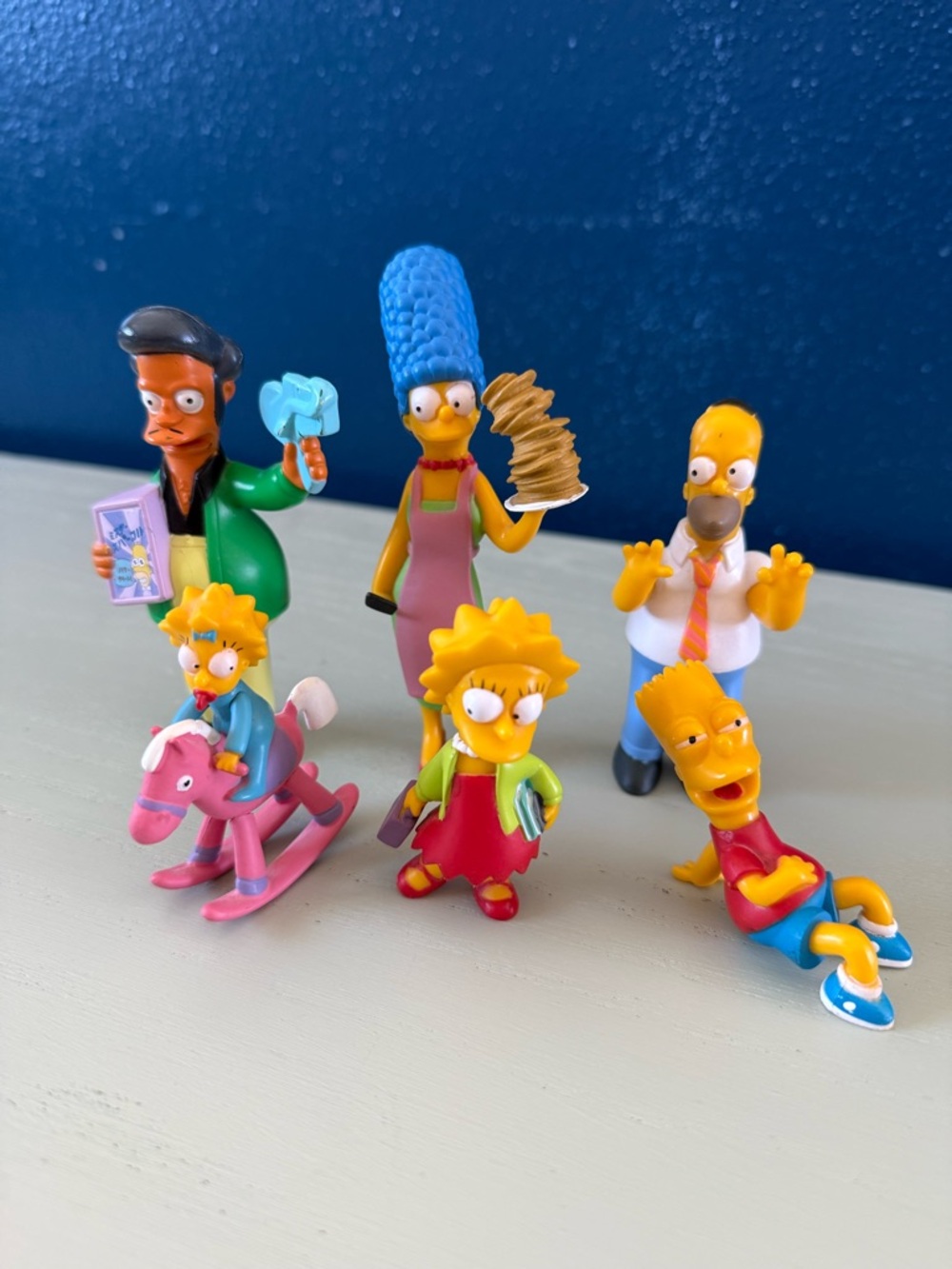Vintage The Simpsons Family Movie Figurines 2007 Complete Homer Bart Marge Apu